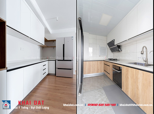 thiết kế nội thất phòng bếp ăn căn hộ 80 m2