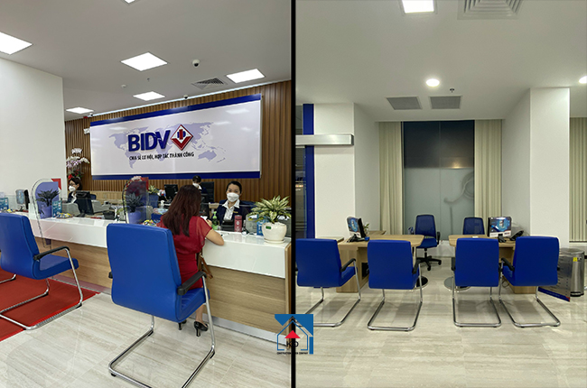 thi công nội thất văn phòng đẹp cho ngân hàng BIDV