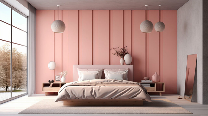 thiết kế nội thất phòng ngủ màu hồng đẹp