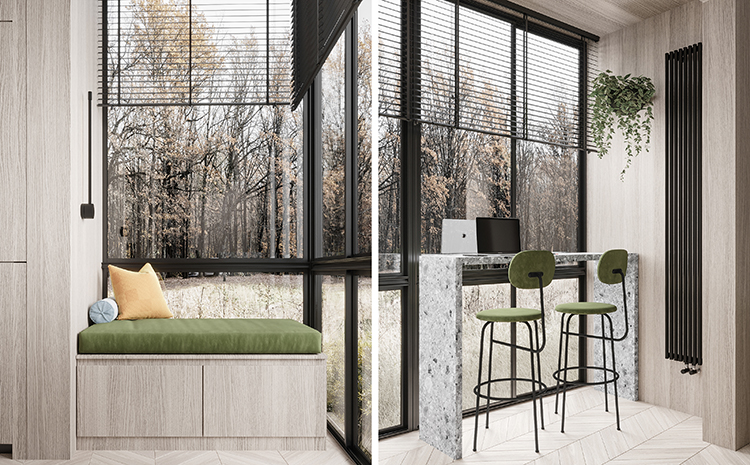 Thiết kế thi công trang trí nội thất phòng khách liền kế bếp ăn căn hộ studio hiện đại phong cách châu Âu đẹp nhất 2026