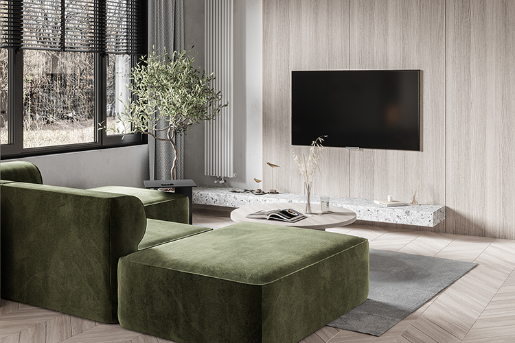 Thiết kế thi công trang trí nội thất phòng khách căn hộ studio hiện đại phong cách châu Âu đẹp nhất 2026