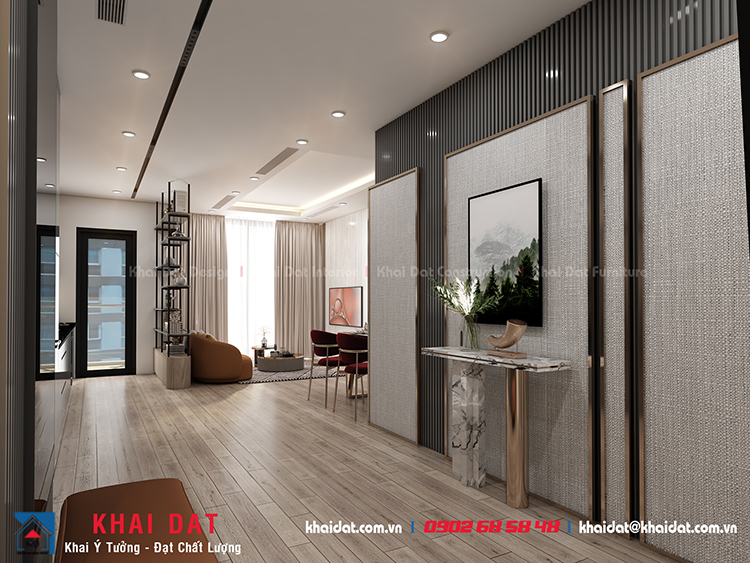 Thiết kế Nội thất phòng khách liền kế bếp cho căn hộ Vinhomes Central Park