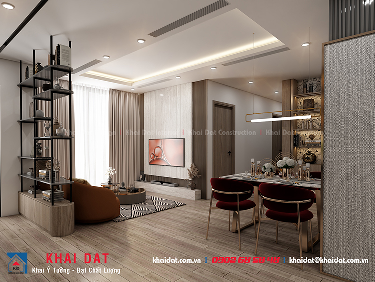 Thiết kế Nội thất phòng khách liền kế bếp cho căn hộ Vinhomes Central Park