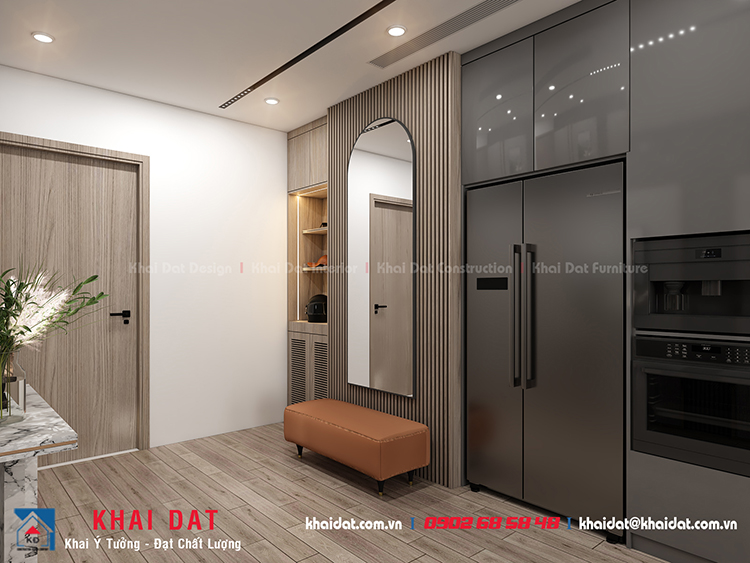 Thiết kế Nội thất phòng khách liền kế bếp cho căn hộ Vinhomes Central Park