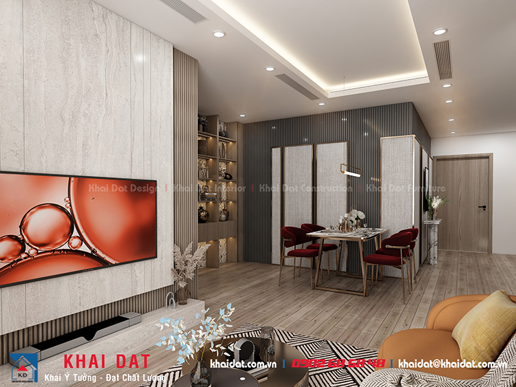Thiết kế Nội thất phòng khách liền kế bếp cho căn hộ Vinhomes Central Park