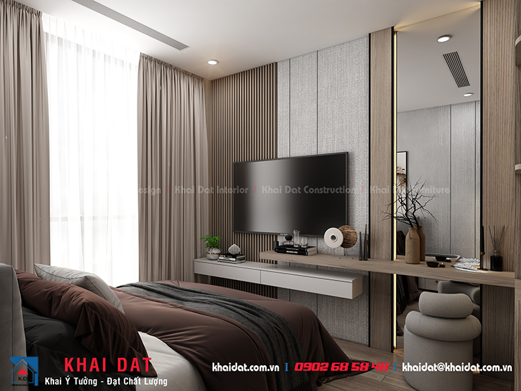 Thiết kế Nội thất phòng ngủ căn hộ Vinhomes Central Park