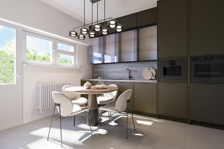 thiết kế thi công trọn gói nội thất bếp ăn căn hộ đẹp