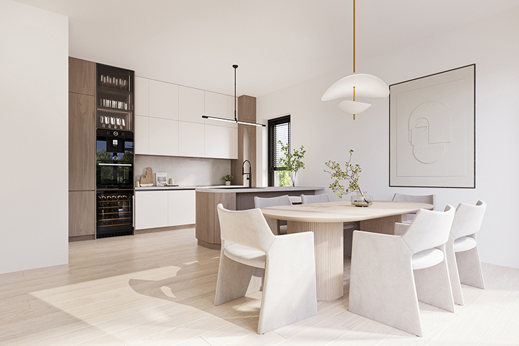 thiết kế thi công trọn gói nội thất bếp ăn căn hộ đẹp