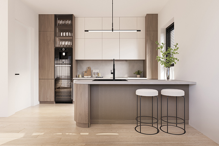 thiết kế thi công trọn gói nội thất bếp ăn căn hộ đẹp