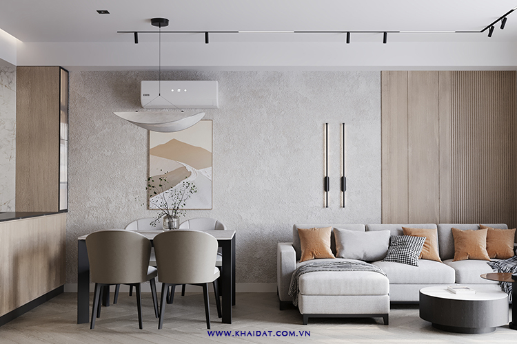 Thiết kế phòng khách căn hộ 97m² 2 phòng ngủ phong cách hiện đại, sang trọng và tinh tế