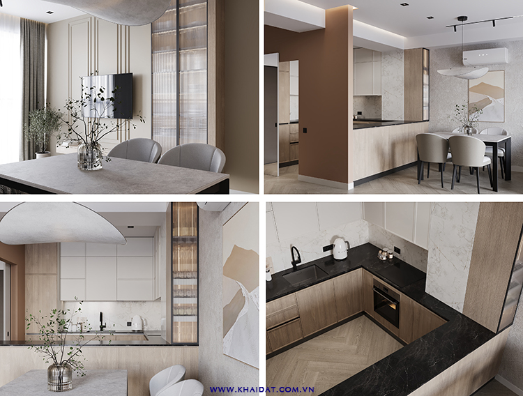 Thiết kế nội thất BẾP ĂN căn hộ 2 phòng ngủ diện tích 97m2 đẹp nhất 2026