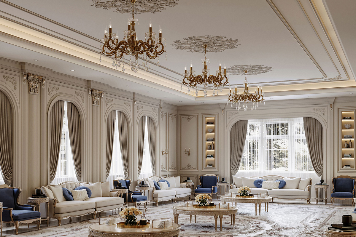 mẫu thiết kế nội thất biệt thự cổ điển châu Âu – Kiến trúc quý tộc giữa thời hiện đại