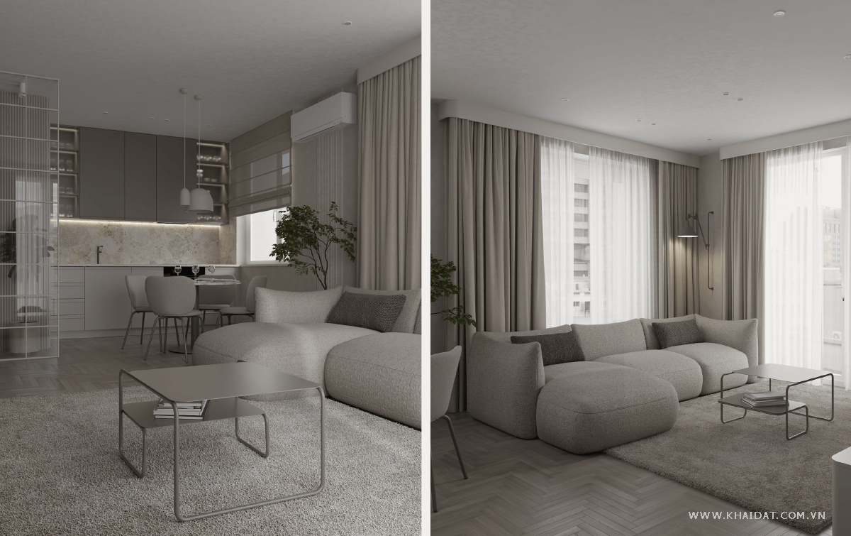 thiết kế nội thất căn hộ 40m2, 