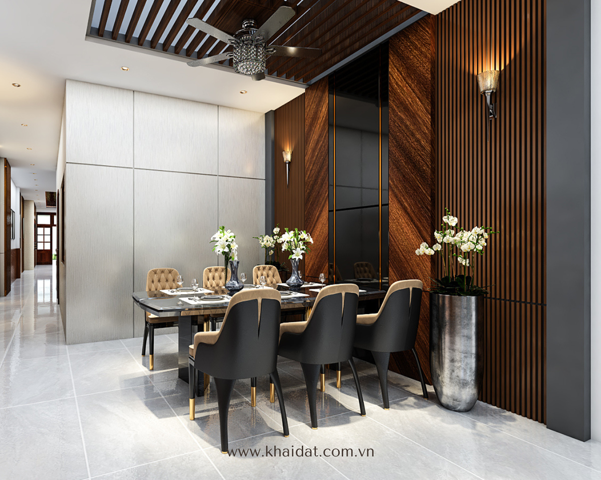 Nội Thất phòng bếp liền kề phòng khách đẹp hiện đại