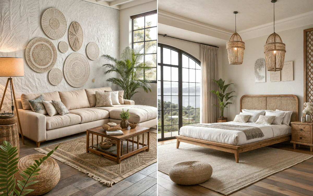 nội thất nhà phố vật liệu tự nhiên