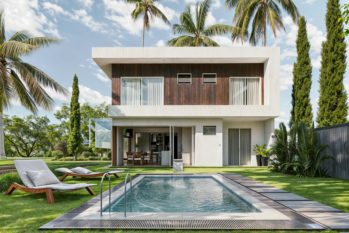 Kiến trúc biệt thự 2 tầng phong cách Tropical năm 2027