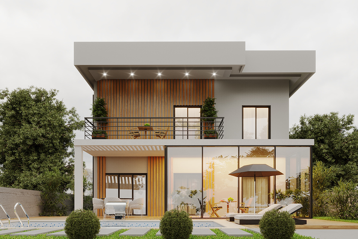 Thiết kế biệt thự 2 tầng phong cách nghỉ dưỡng cao cấp