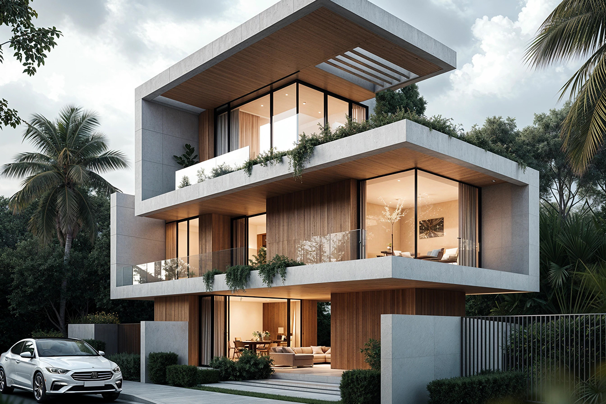 Công trình biệt thự 3 tầng do Khai Đạt thiết kế, đáp ứng nhu cầu sống tiện nghi và đẳng cấp Mẫu biệt thự 3 tầng phong cách tối giản Minimalist năm 2027