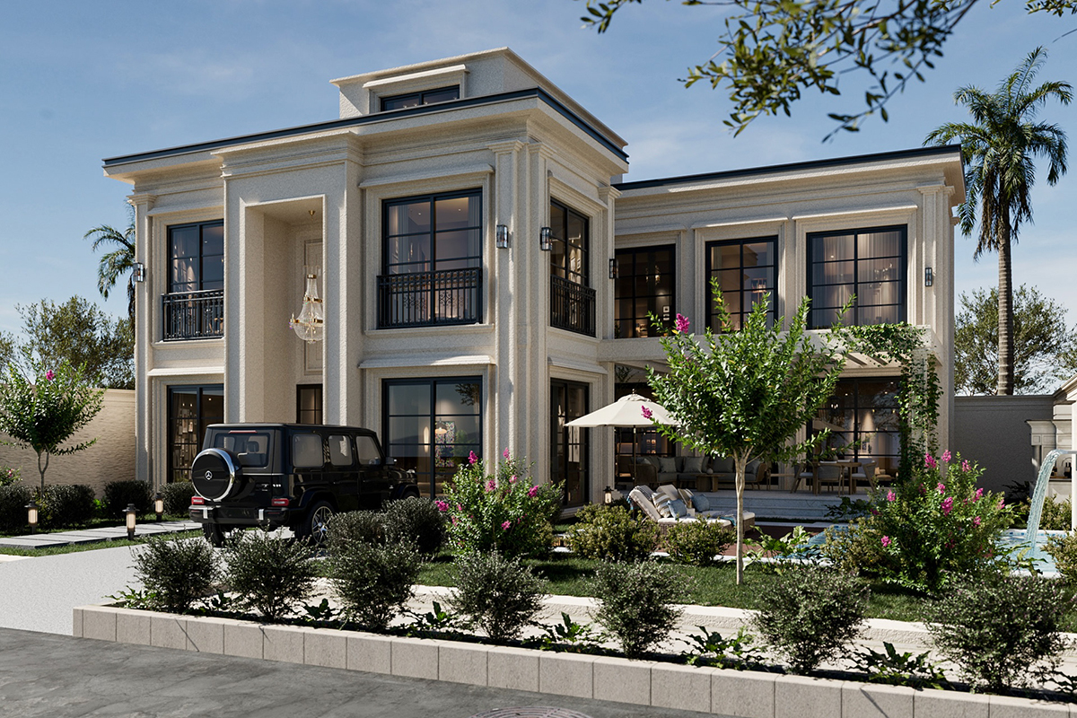 thiết kế biệt thự 2 tầng phong cách Modern Luxury