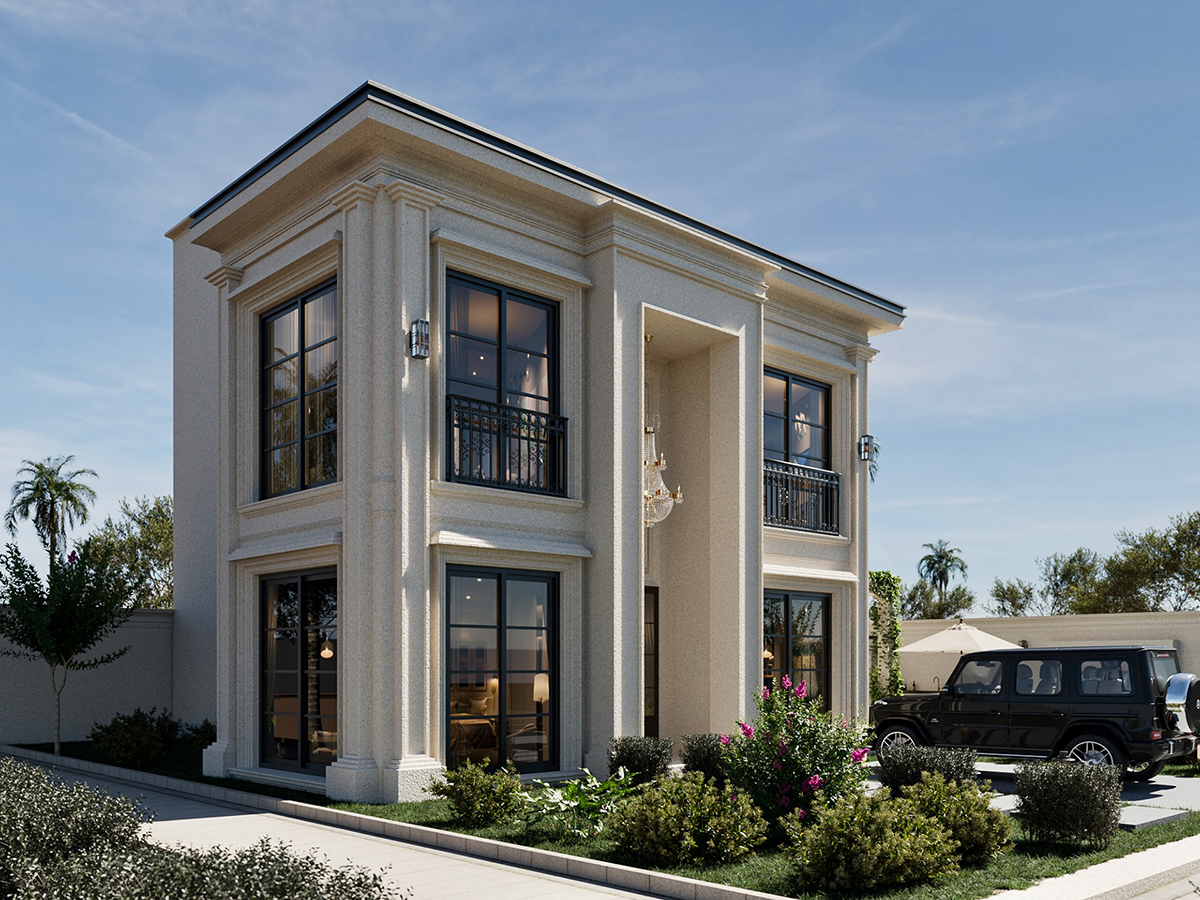thiết kế biệt thự 2 tầng phong cách Modern Luxury