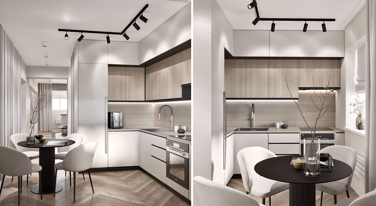 Thiết kế căn hộ chung cư 60m2 2 phòng ngủ