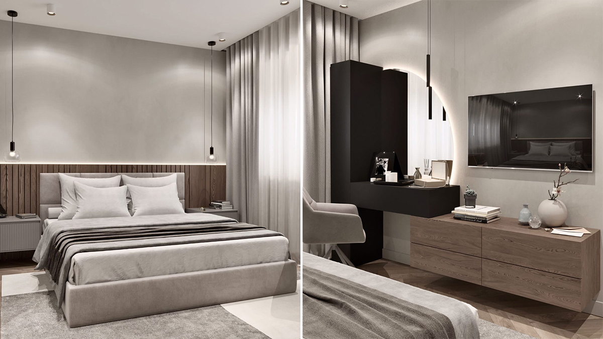 Thiết kế căn hộ chung cư 60m2 2 phòng ngủ