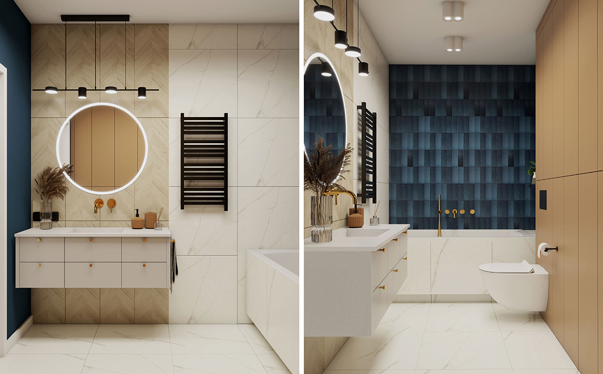 Thiết kế căn hộ chung cư 60m2 2 phòng ngủ