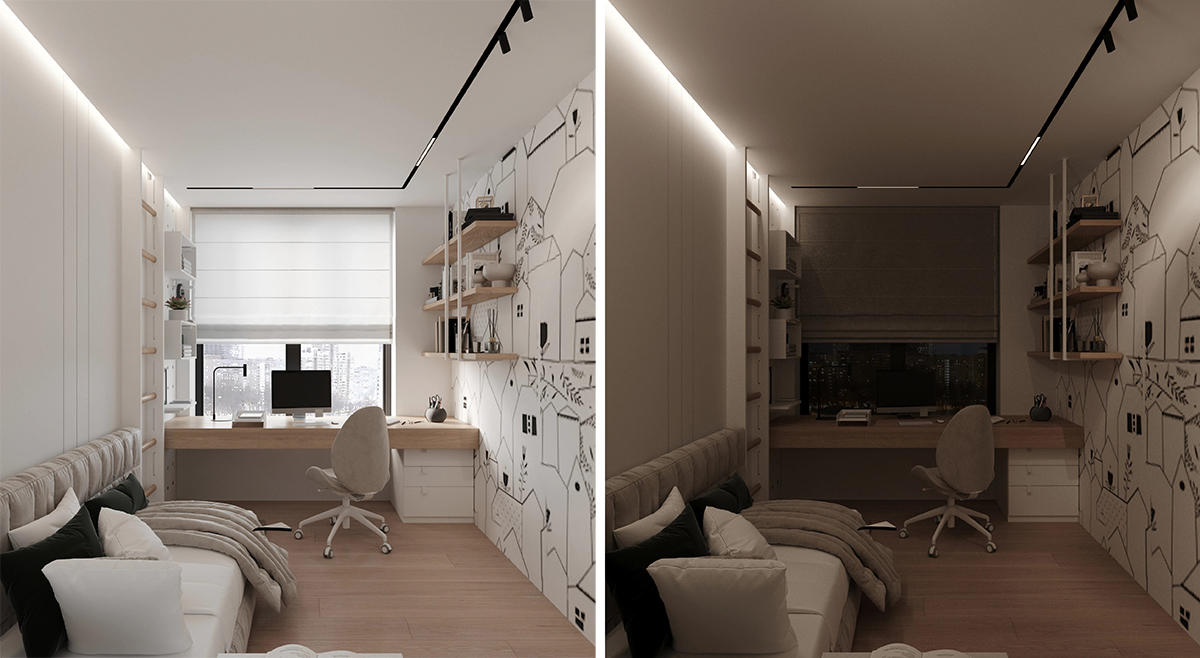 Thiết kế phòng khách căn hộ 70m² hiện đại tối giản