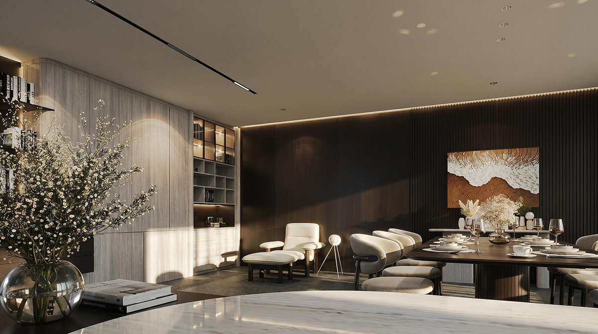 Thiết kế nội thất bếp ăn Penthouse