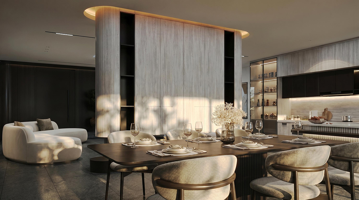 Thiết kế nội thất bếp ăn Penthouse
