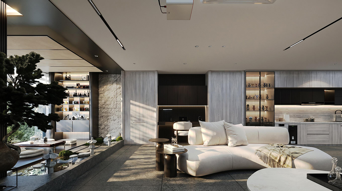 Thiết kế nội thất phòng khách Penthouse