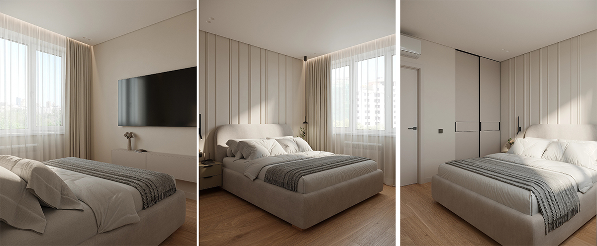 Thiết kế nội thất căn hộ 2 phòng ngủ 70m² hiện đại 
