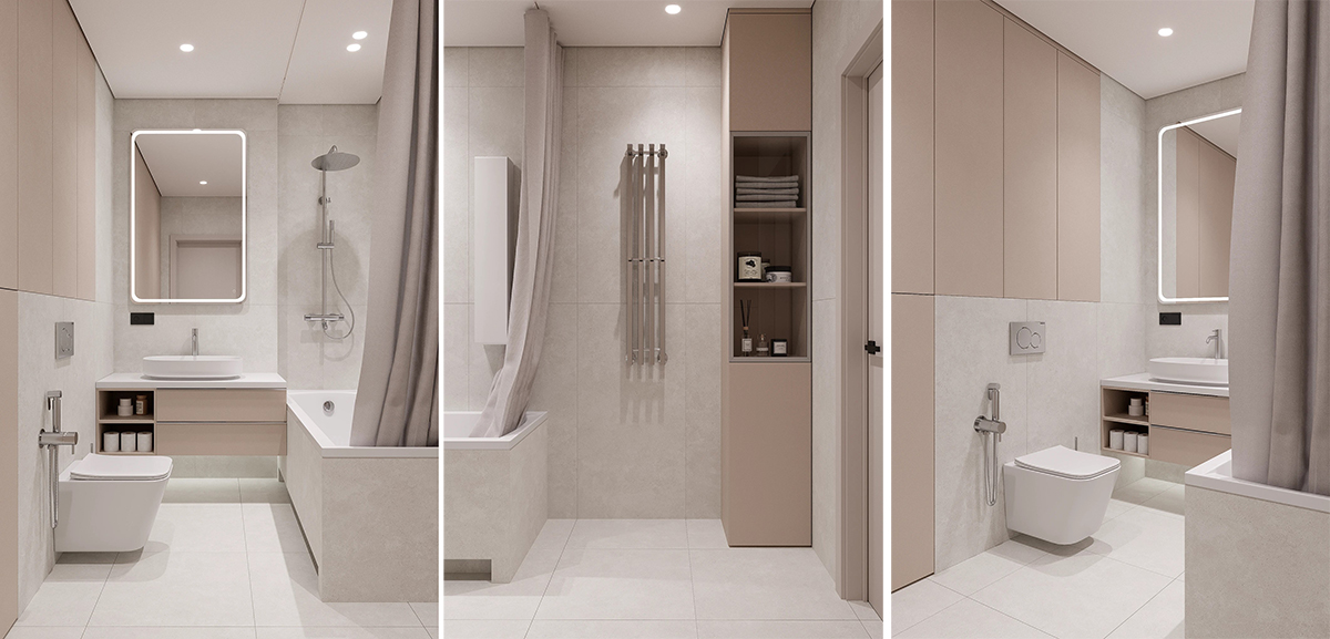 Thiết kế nội thất căn hộ 2 phòng ngủ 70m² hiện đại 