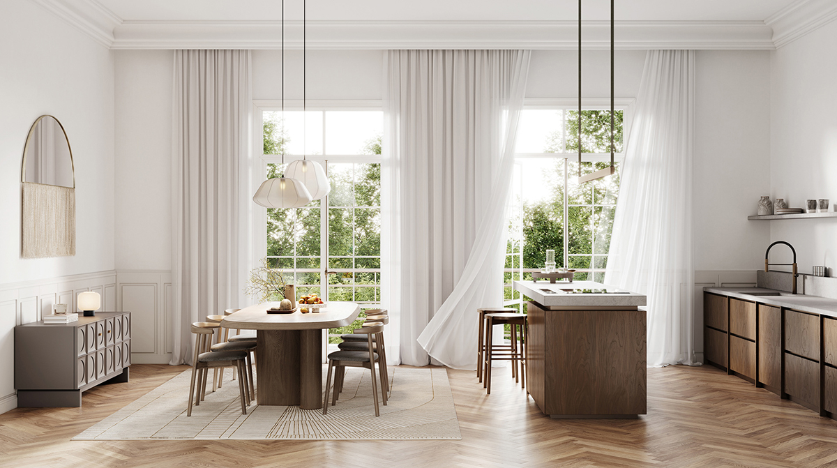 Thiết kế phòng bếp Scandinavian