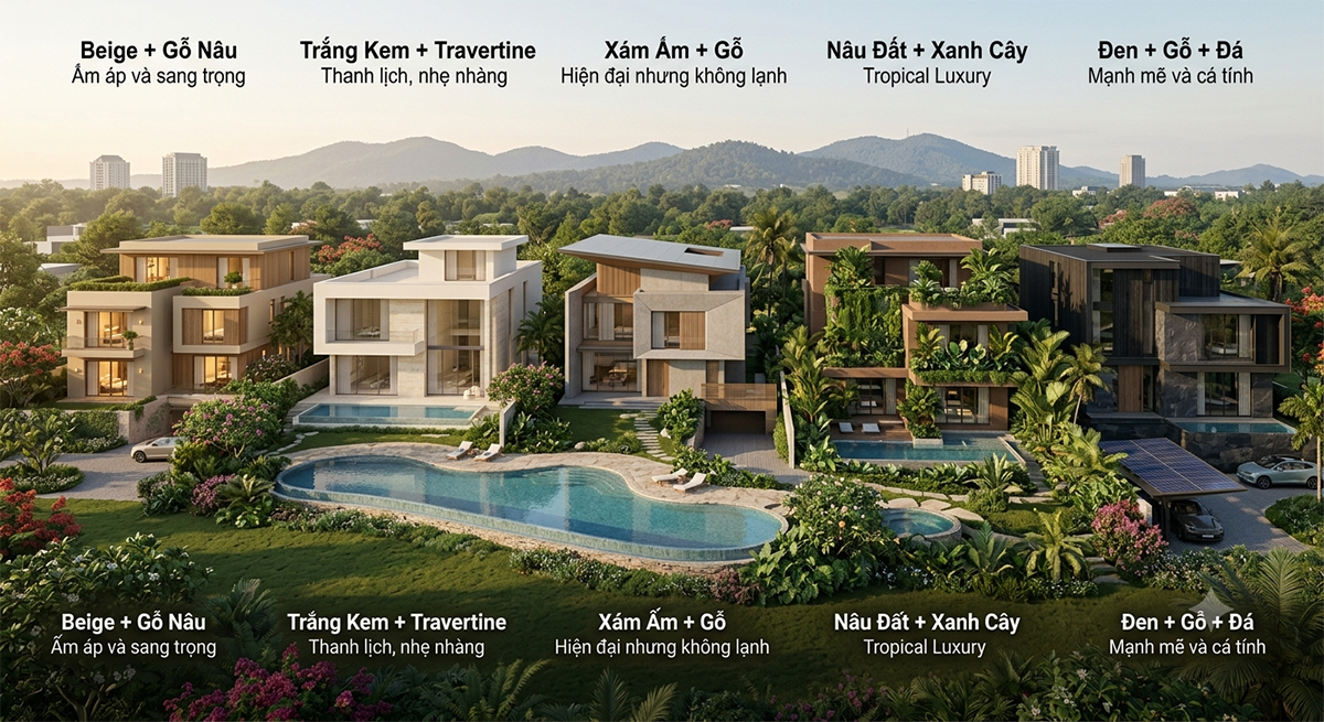 Màu sắc biệt thự hiện đại xu hướng 2027