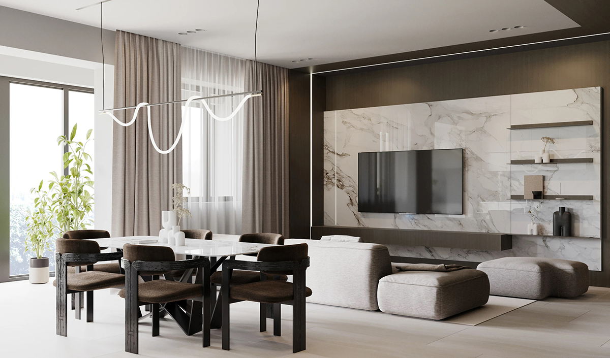 Nội thất căn hộ 69m2 phong cách hiện đại