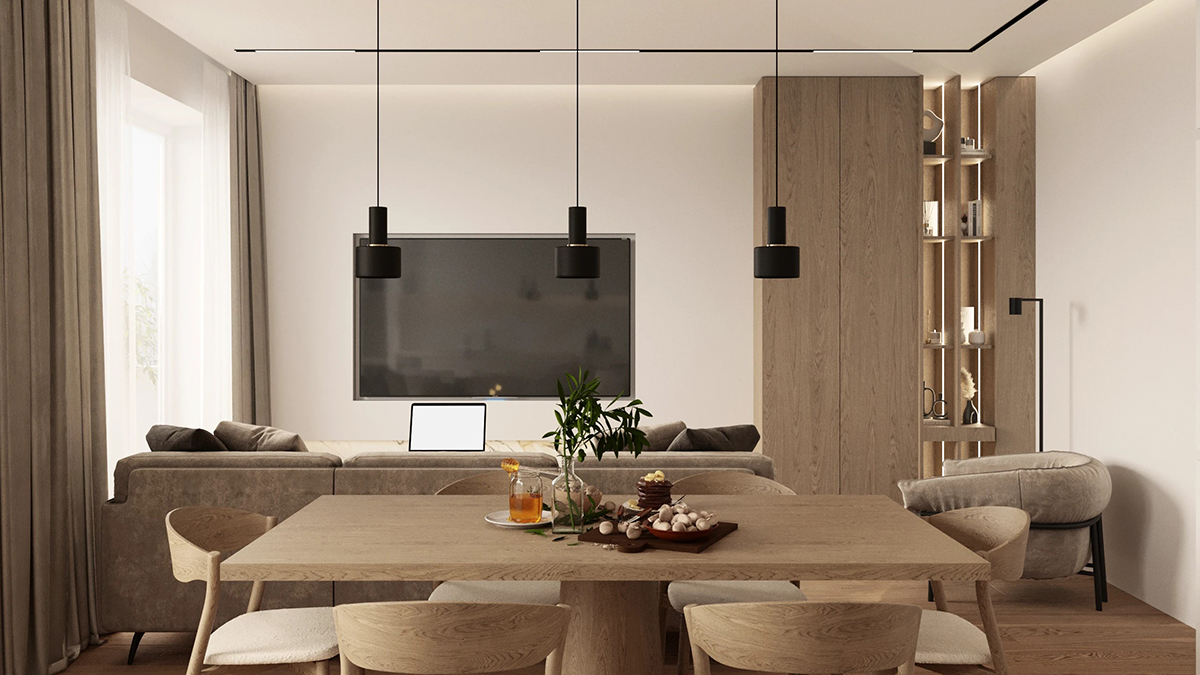 Nội thất căn hộ 69m2 phong cách hiện đại