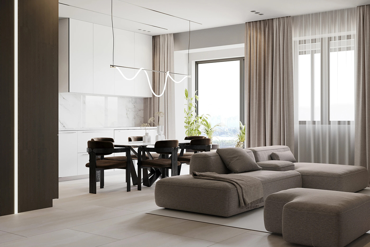 Nội thất căn hộ 69m2 phong cách hiện đại