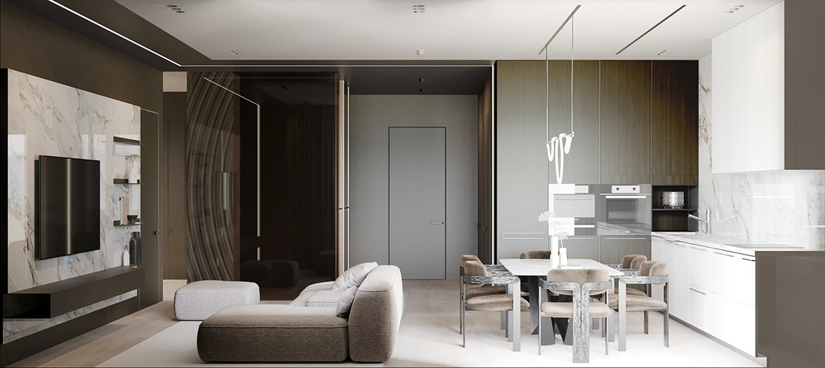 Nội thất căn hộ 69m2 phong cách hiện đại