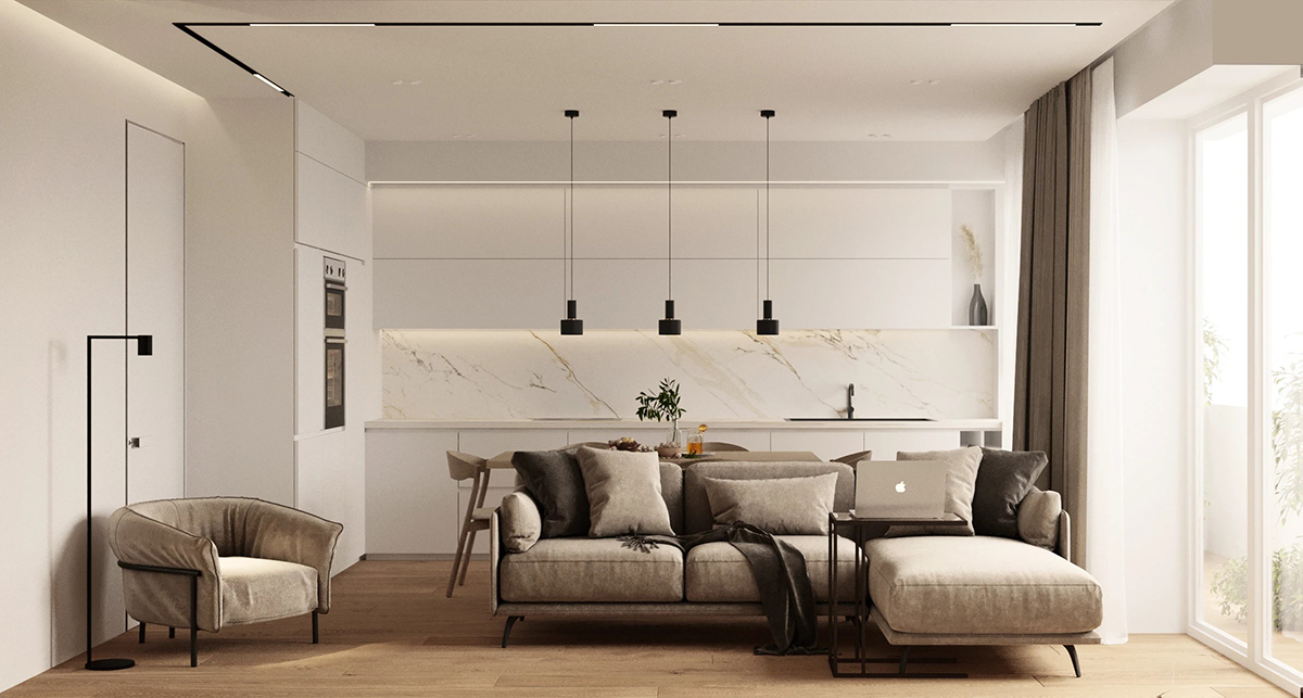Nội thất căn hộ 69m2 phong cách hiện đại