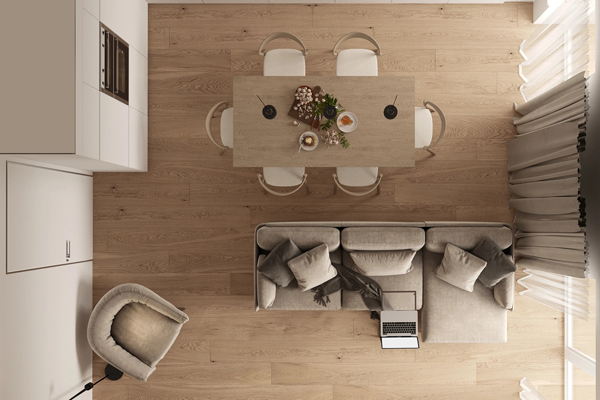 Nội thất căn hộ 69m2 phong cách hiện đại