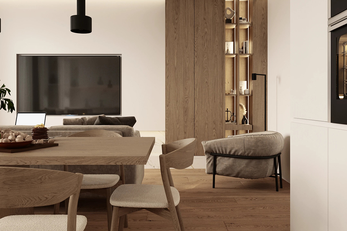 Nội thất căn hộ 69m2 phong cách hiện đại