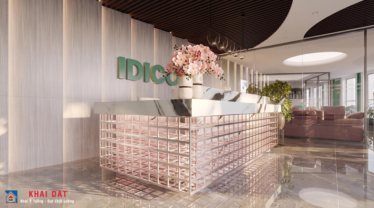 Quầy tiếp tân Văn phòng IDICO đẹp chất lượng