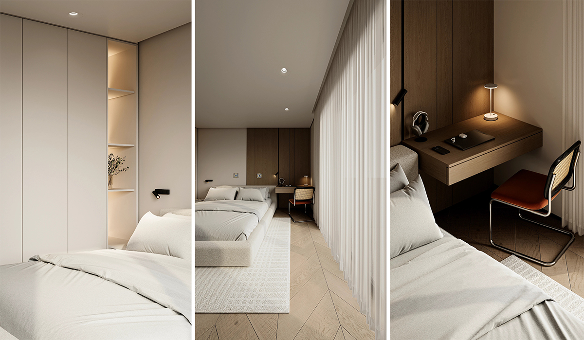 Cải Tạo Nội Thất phòng ngủ Căn Hộ 70m² Trước Và Sau | Khai Đạt